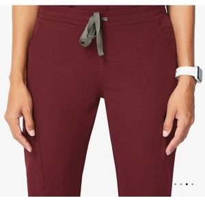 FIGS Burgundy Yola Skinny Scrub Pant